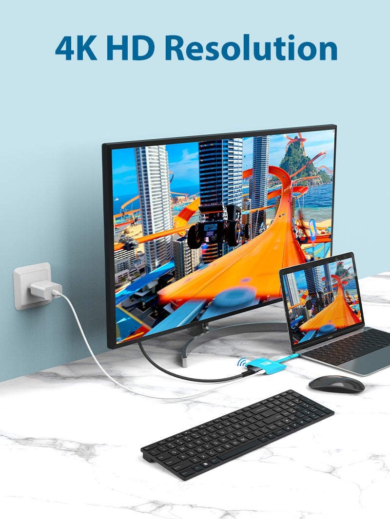 كابل تايم قاعدة توصيل متوافقة مع جهاز نينتندو سويتش OLED، موزع USB-C 3 في 1 | أحمر ساحر - Image 5